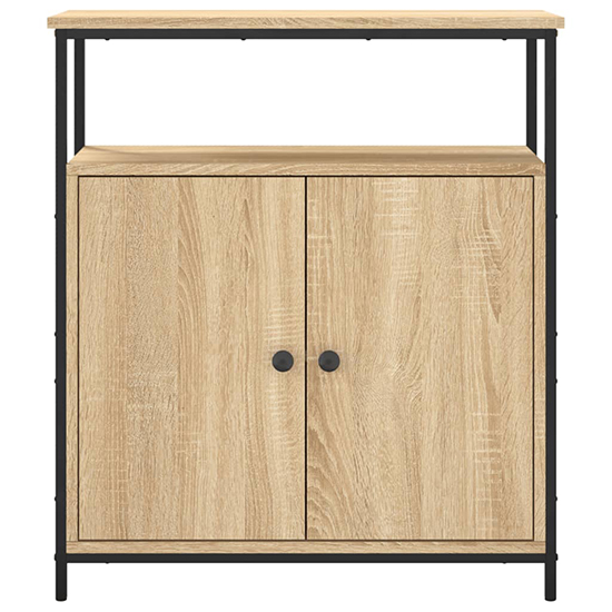 Lecco Wooden Sideboard With 2 Doors 1 Shelf In Sonoma Oak