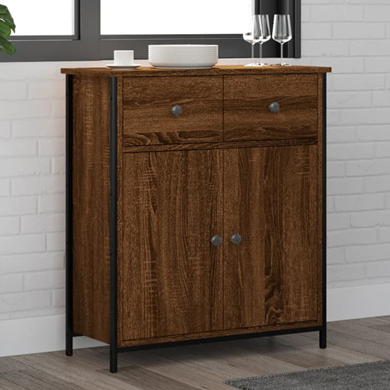 Read more about Lecco wooden sideboard with 2 doors 2 drawers in brown oak