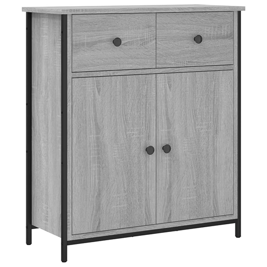 Lecco Wooden Sideboard With 2 Doors 2 Drawers In Grey Sonoma Oak