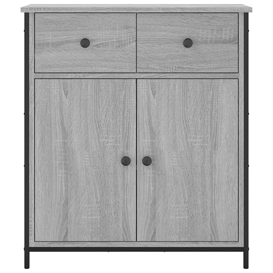 Lecco Wooden Sideboard With 2 Doors 2 Drawers In Grey Sonoma Oak