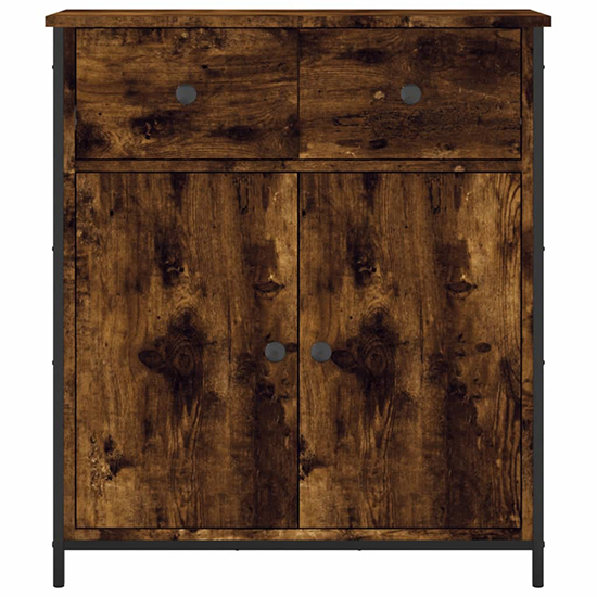 Lecco Wooden Sideboard With 2 Doors 2 Drawers In Smoked Oak