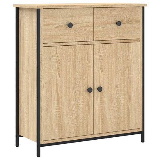 Lecco Wooden Sideboard With 2 Doors 2 Drawers In Sonoma Oak