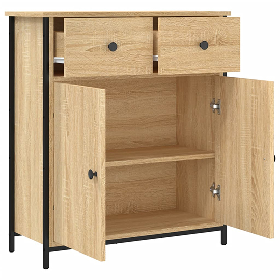 Lecco Wooden Sideboard With 2 Doors 2 Drawers In Sonoma Oak