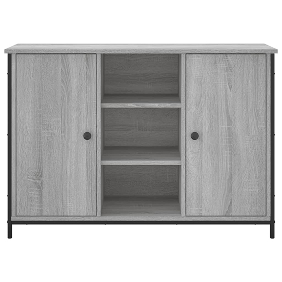 Lecco Wooden Sideboard With 2 Doors 2 Shelves In Grey Sonoma Oak