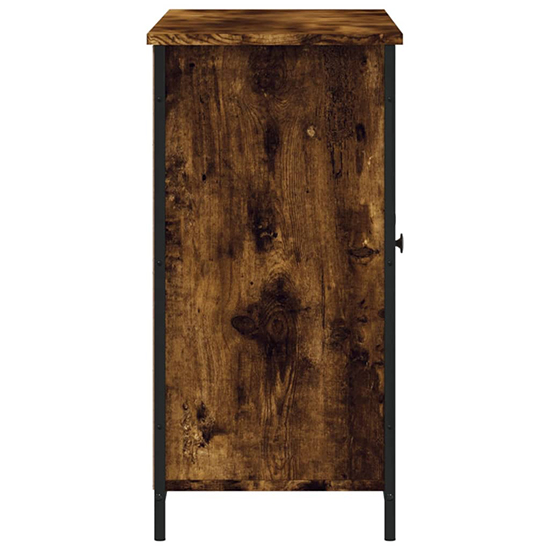 Lecco Wooden Sideboard With 2 Doors 2 Shelves In Smoked Oak