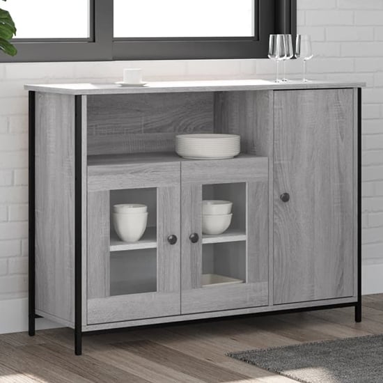 Read more about Lecco wooden sideboard with 3 doors in grey sonoma oak