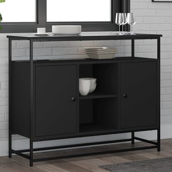 Read more about Lecco wooden sideboard large with 2 doors in black