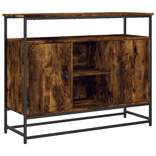 Lecco Wooden Sideboard Large With 2 Doors In Smoked Oak