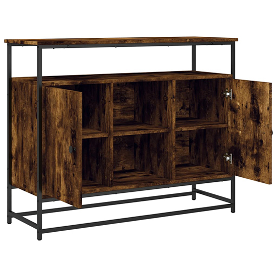 Lecco Wooden Sideboard Large With 2 Doors In Smoked Oak