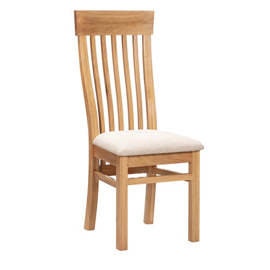 Lecco Wooden Slatted Dining Chair In Oak