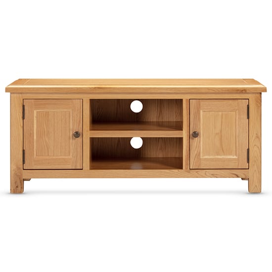Read more about Lecco wooden tv stand large with 2 doors in oak