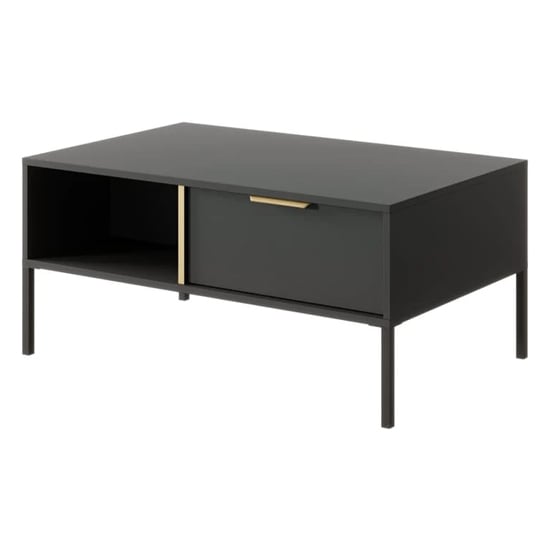 Read more about Lech wooden coffee table with 2 drawers in anthracite