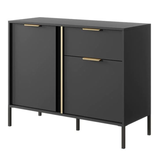 Product photograph of Lech Wooden Sideboard With 2 Doors 1 Drawer In Anthracite from Furniture in Fashion