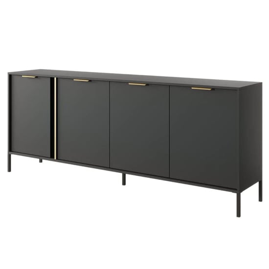 Lech Wooden Sideboard With 4 Doors In Anthracite