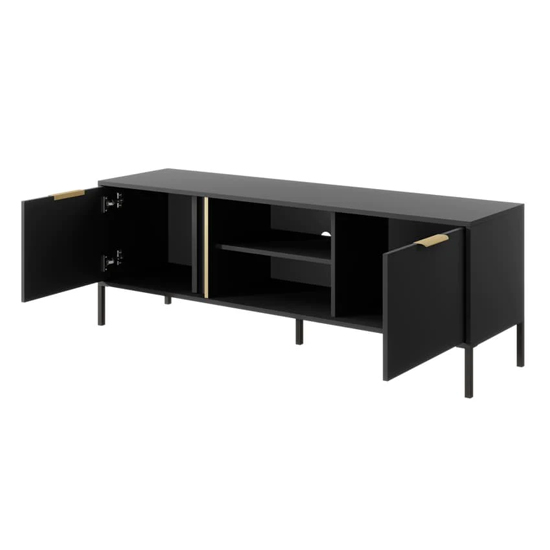 Lech Wooden TV Stand With 2 Doors 1 Shelf In Anthracite