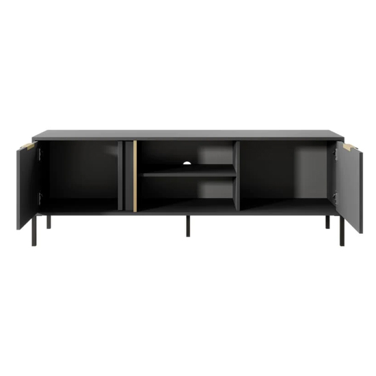 Lech Wooden TV Stand With 2 Doors 1 Shelf In Anthracite
