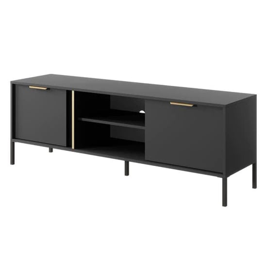 Read more about Lech wooden tv stand with 2 doors 1 shelf in anthracite