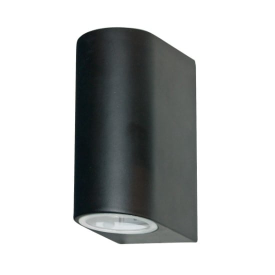 LED Outdoor 2 Light In Black With Fixed Glass Lens