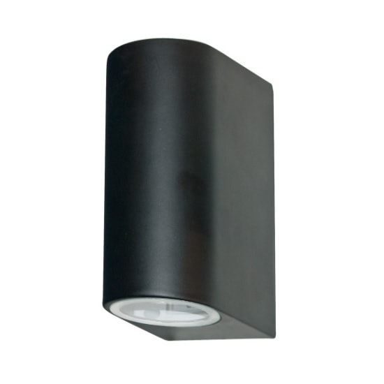 Product photograph of Led Outdoor 2 Light In Black With Fixed Glass Lens from Furniture in Fashion