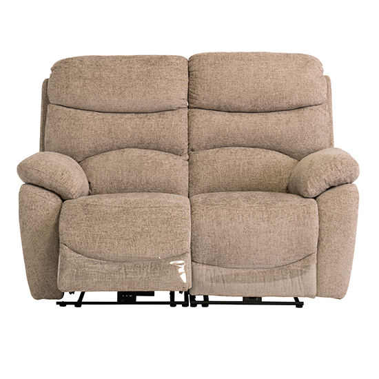 Product photograph of Leda Fabric Electric Recliner 2 Seater Sofa With Usb In Sand from Furniture in Fashion