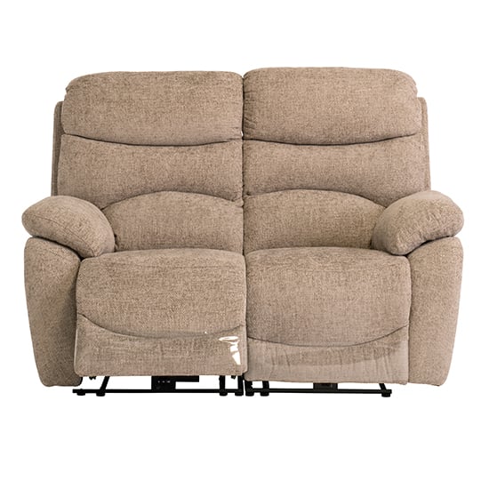 Leda Fabric Electric Recliner 2 Seater Sofa With USB In Sand