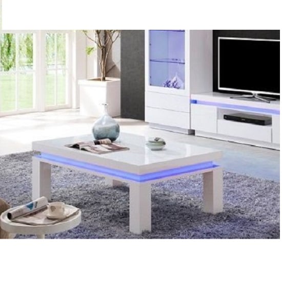 led coffee table grey