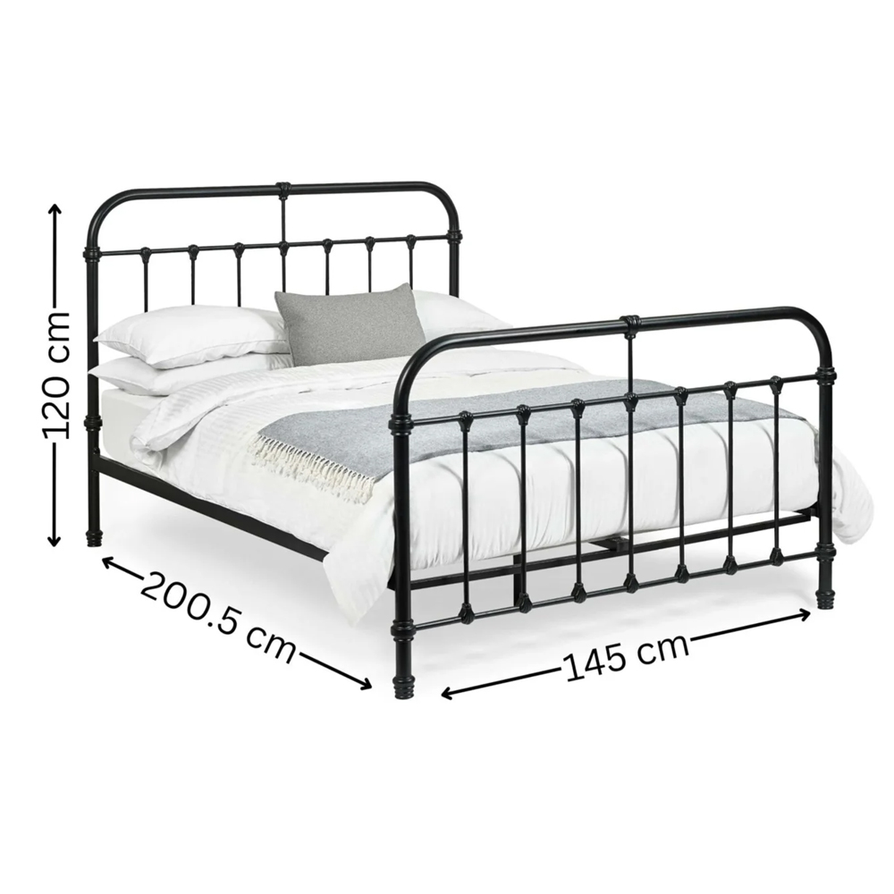Leduc Metal Double Bed - Black