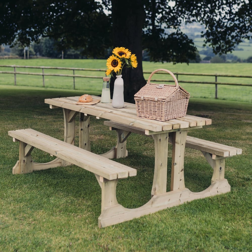 Product photograph of Ledyard Small Wooden Picnic Dining Set In Natural from Furniture in Fashion