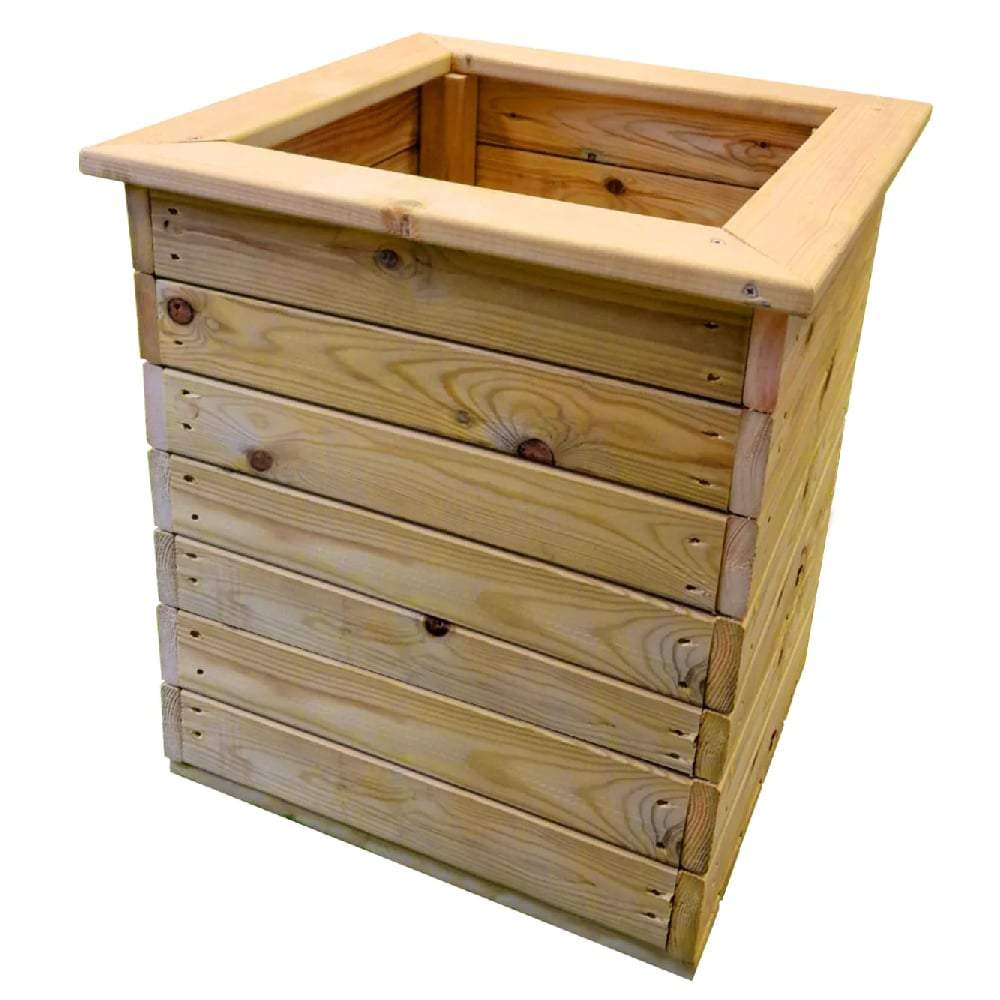 Product photograph of Ledyard Wooden Square Planter In Natural from Furniture in Fashion