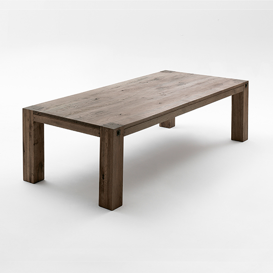Leeds Medium Wooden Dining Table In Oak Weathered Furniture in Fashion