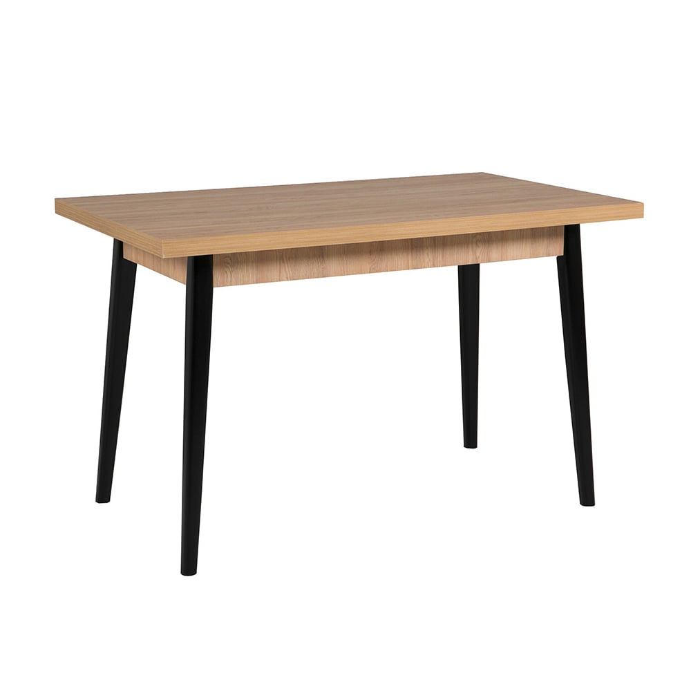 Read more about Leeds oak wooden dining table rectangular with black legs