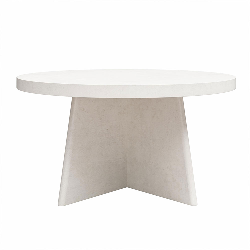 Leeds Round Wooden Coffee Table in Beige White