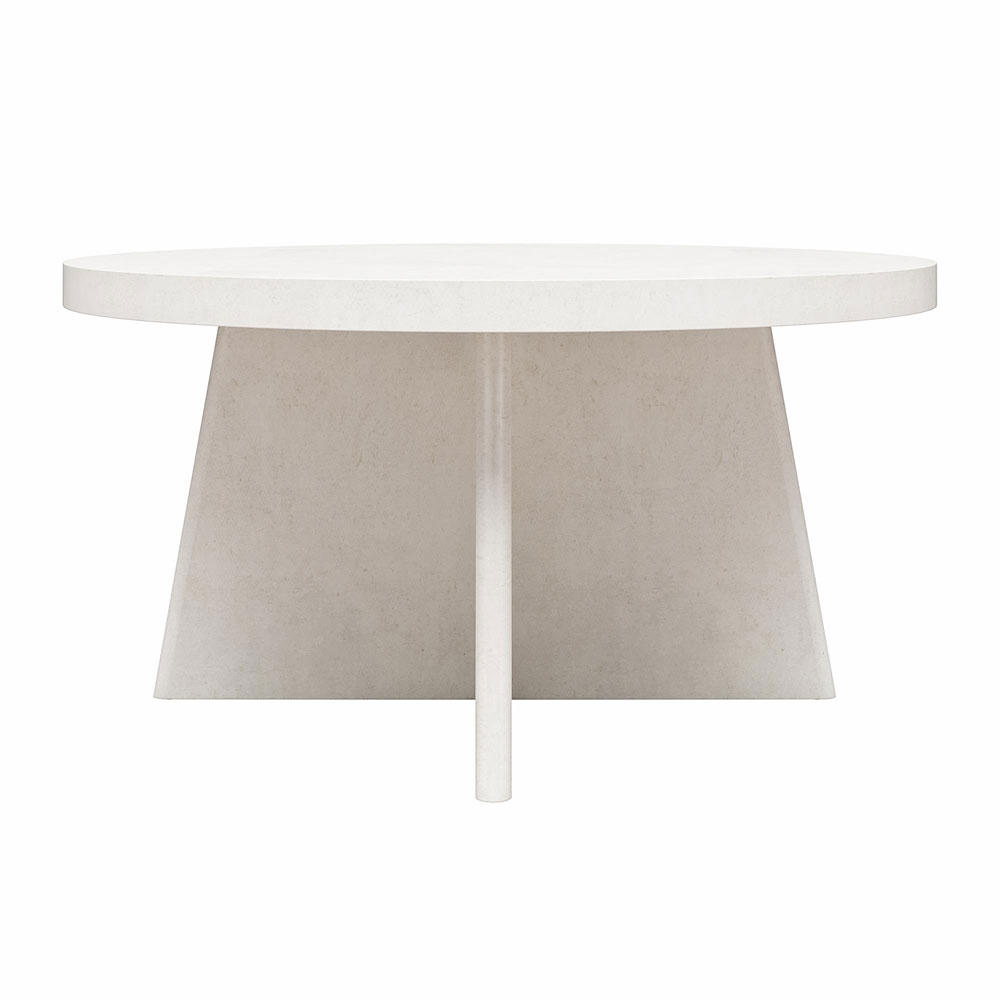 Leeds Round Wooden Coffee Table in Beige White