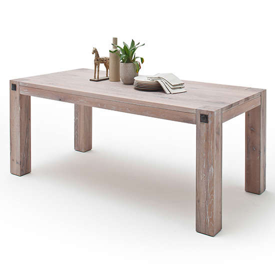 Leeds Wooden Dining Table In Whitewashed Oak Furniture in Fashion