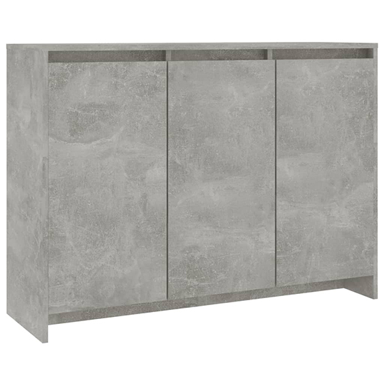 Leehi Wooden Sideboard With 3 Doors In Concrete Effect