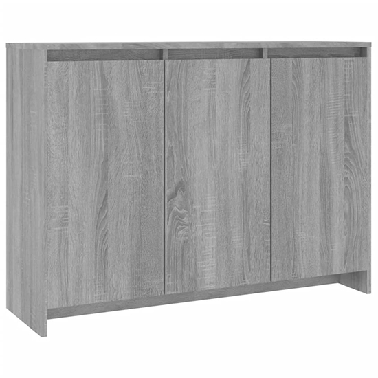 Leehi Wooden Sideboard With 3 Doors In Grey Sonoma Oak