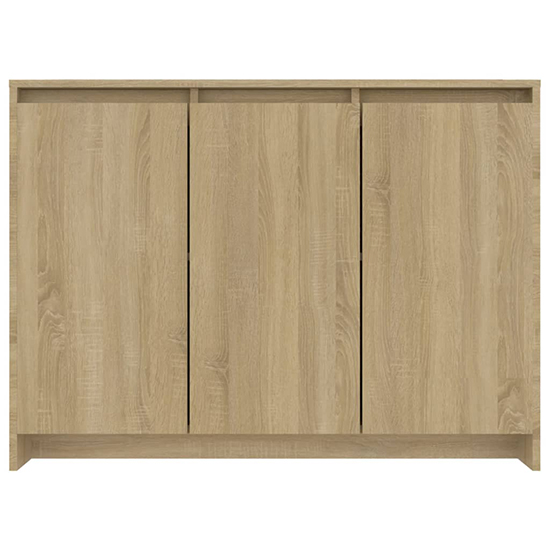 Leehi Wooden Sideboard With 3 Doors In Sonoma Oak