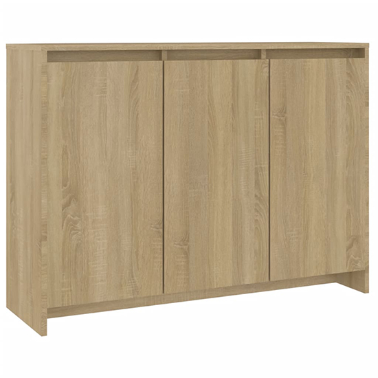 Leehi Wooden Sideboard With 3 Doors In Sonoma Oak