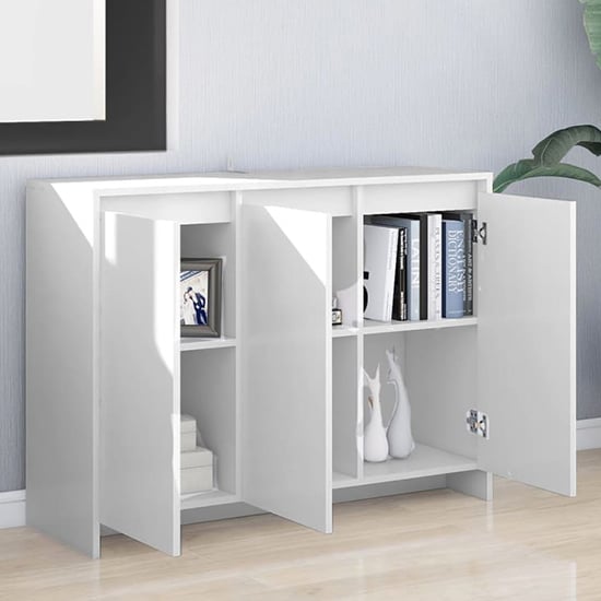 Leehi Wooden Sideboard With 3 Doors In White
