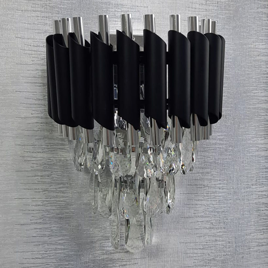 Product photograph of Leeza Acrylic Crystals Wall Light In Silver from Furniture in Fashion