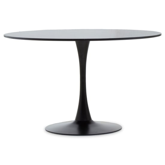 Leila 120cm Wooden Top Dining Table With Metal Base In Black_1
