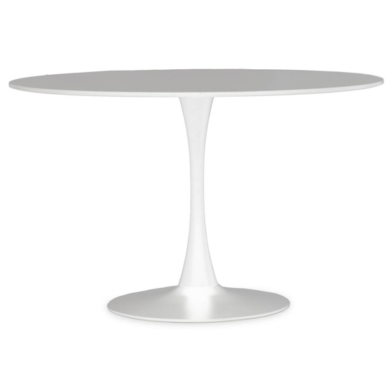 Leila 120cm Wooden Top Dining Table With Metal Base In White