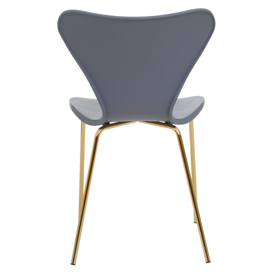 Leila Grey Plastic Dining Chairs With Gold Metal legs In A Pair