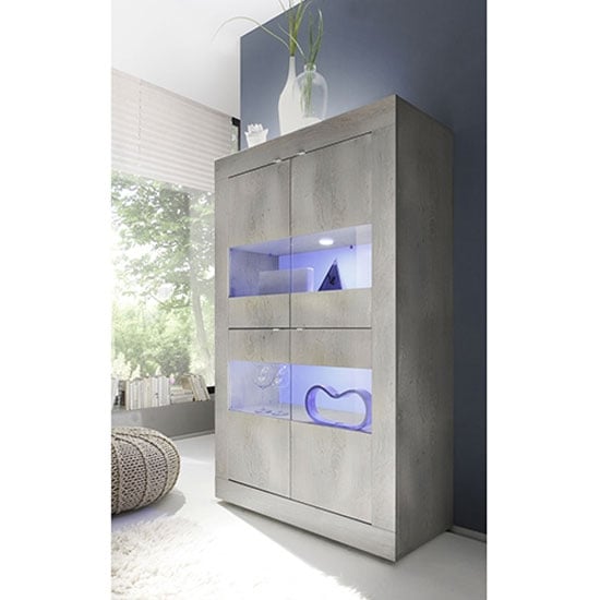 Read more about Taylor led wooden display cabinet in white pine with 4 doors