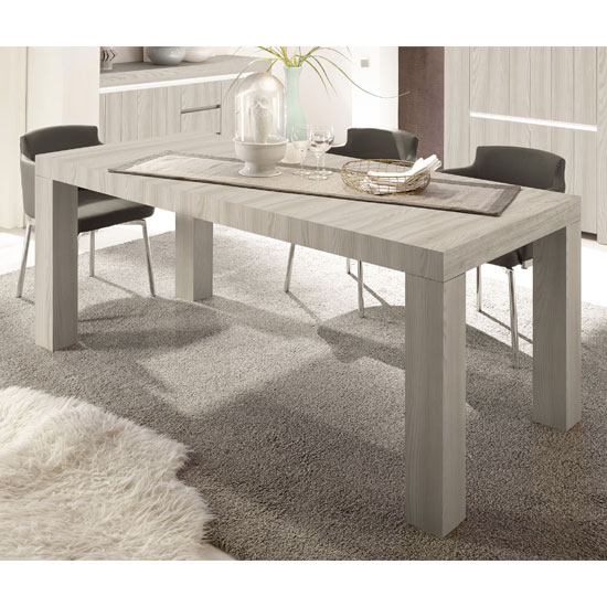 Leilani Wooden Rectangular Dining Table In Beige Oak | Furniture in Fashion