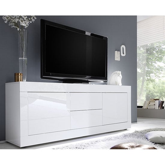 Product photograph of Taylor High Gloss Tv Sideboard In White from Furniture in Fashion