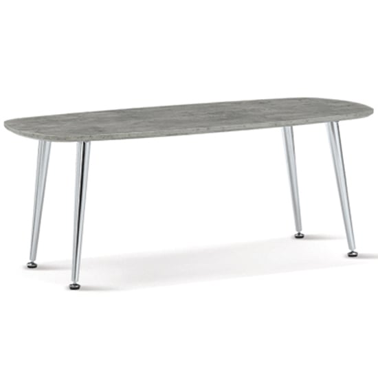 Photo of Leilexi wooden coffee table with chrome legs in stone effect