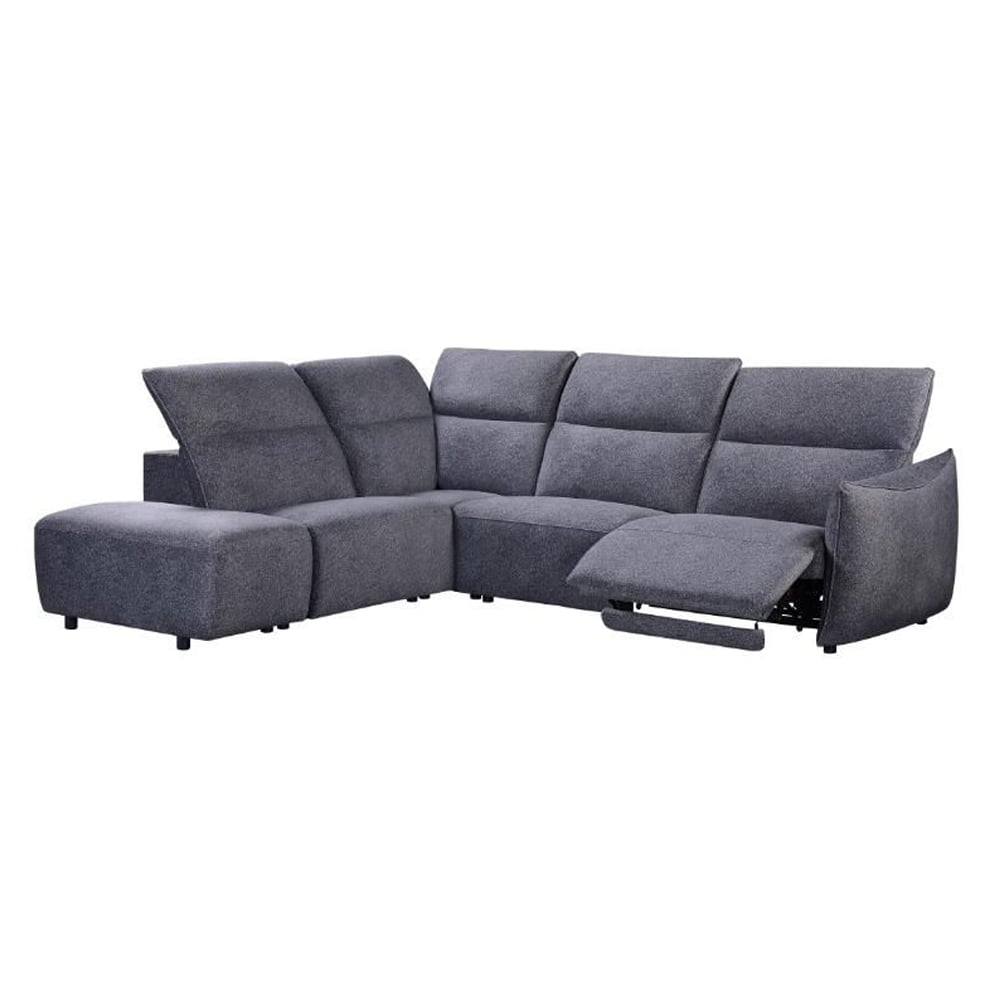 Leiria Fabric Left Handed Corner Sofa In Anthracite