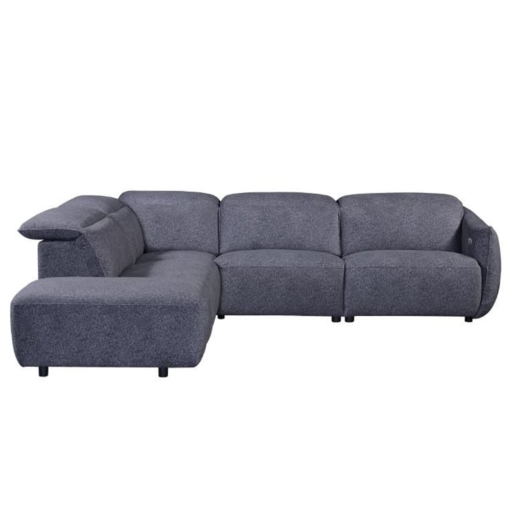 Leiria Fabric Left Handed Corner Sofa In Anthracite