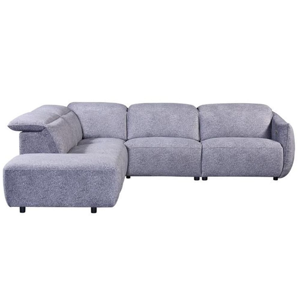 Leiria Fabric Left Handed Corner Sofa In Grey